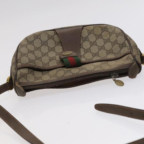 GUCCI GG Supreme Shoulder Bag Pvc Leather Beige Green Red - Picture 6 of 16